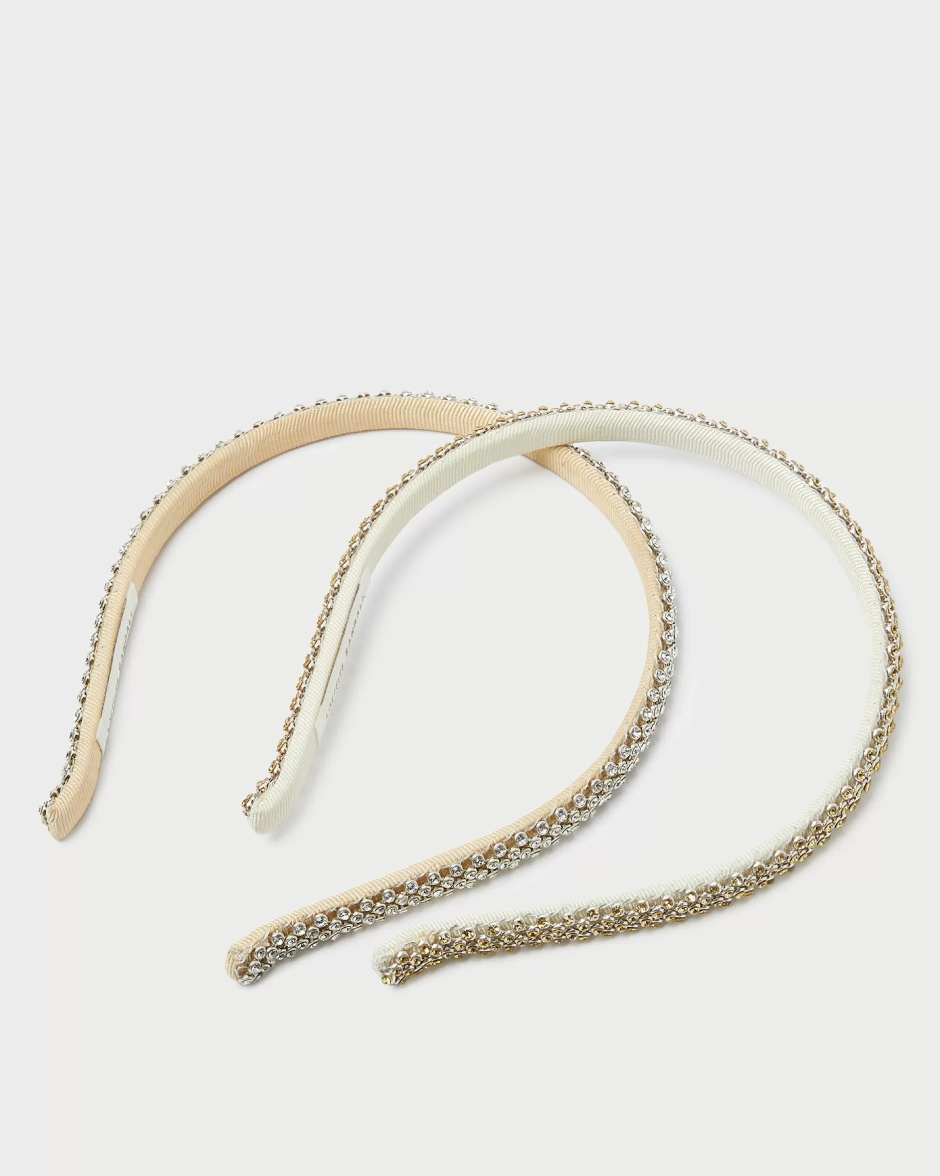 Loeffler Randall Anya Gold/Hay Skinny Headband Set