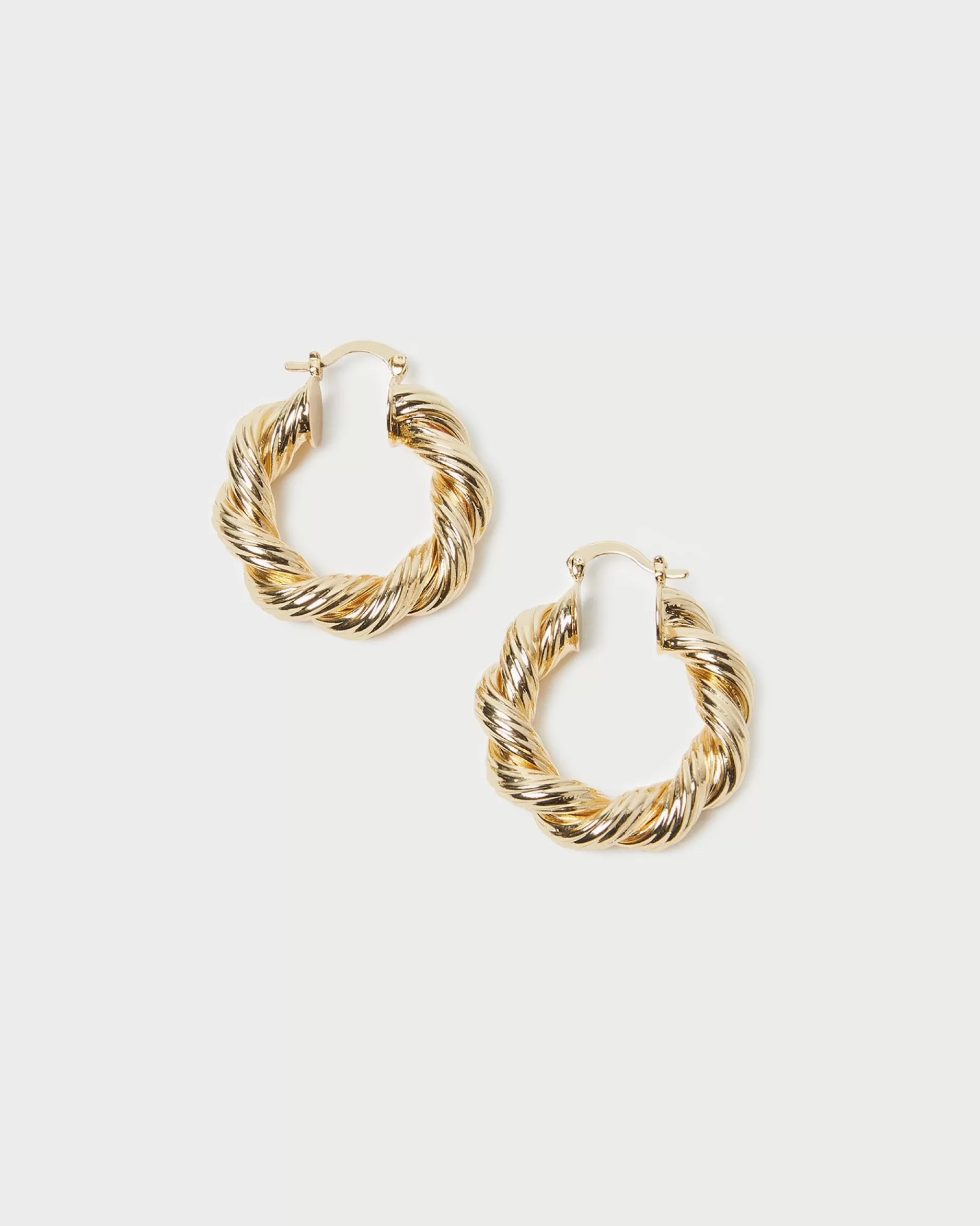 Loeffler Randall Atticus Gold Twisted Hoop Earrings