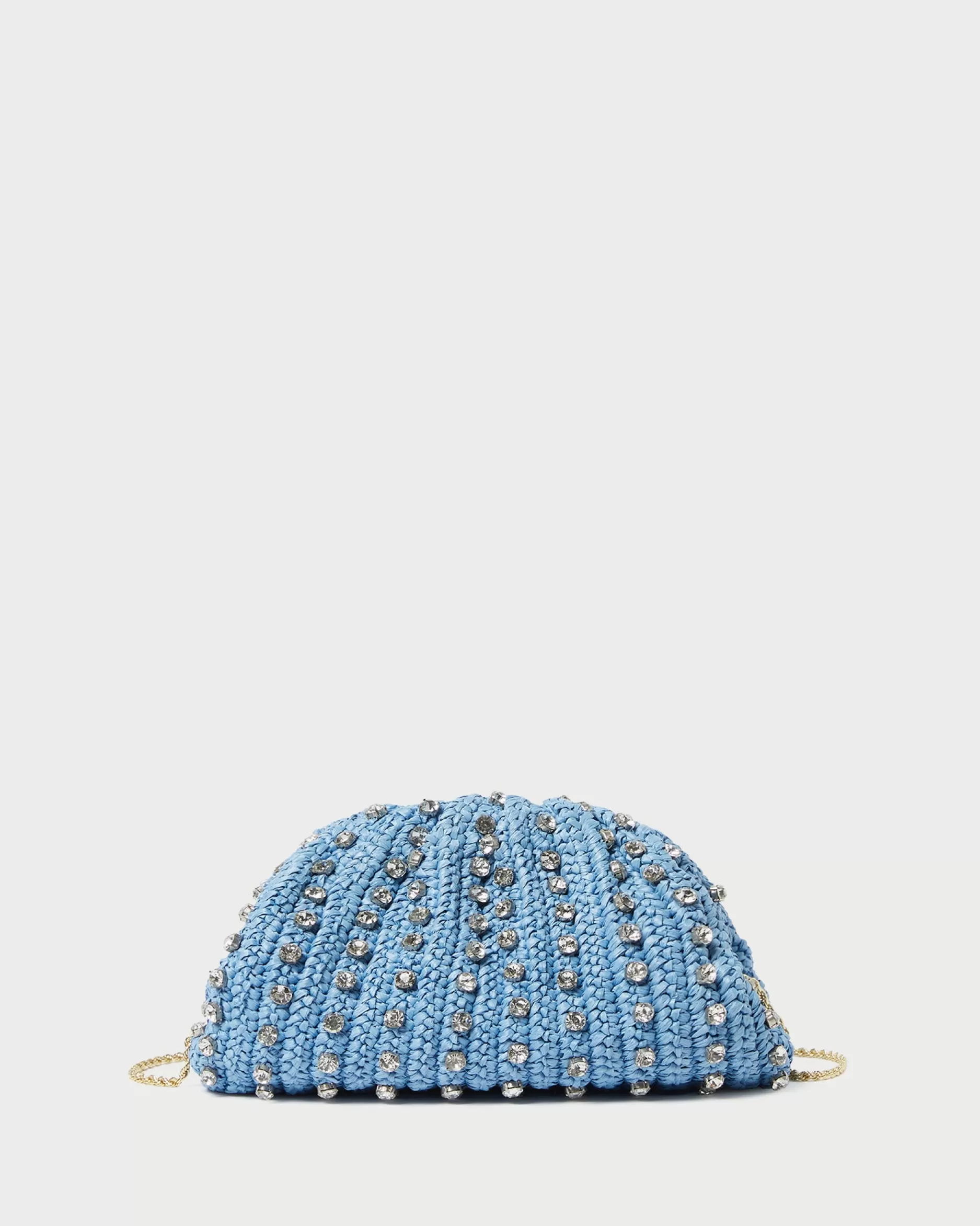 Loeffler Randall Bailey Blue/Crystal Dome Clutch