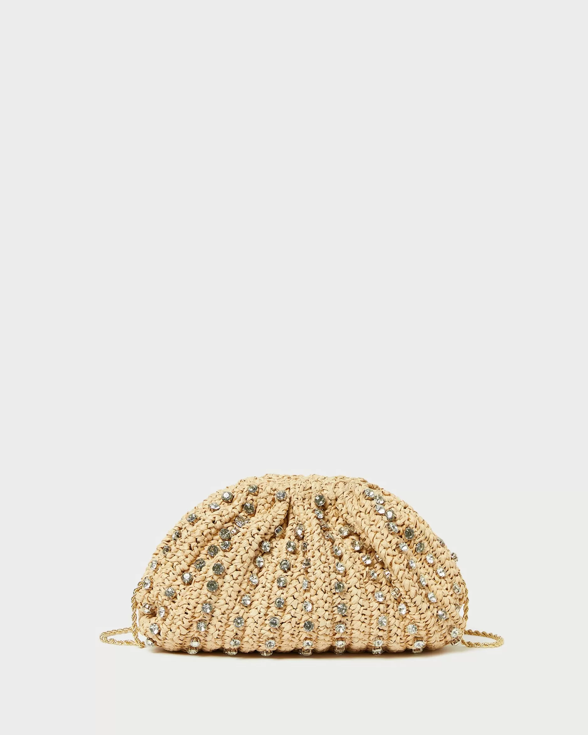 Loeffler Randall Bailey Natural/Crystal Dome Clutch