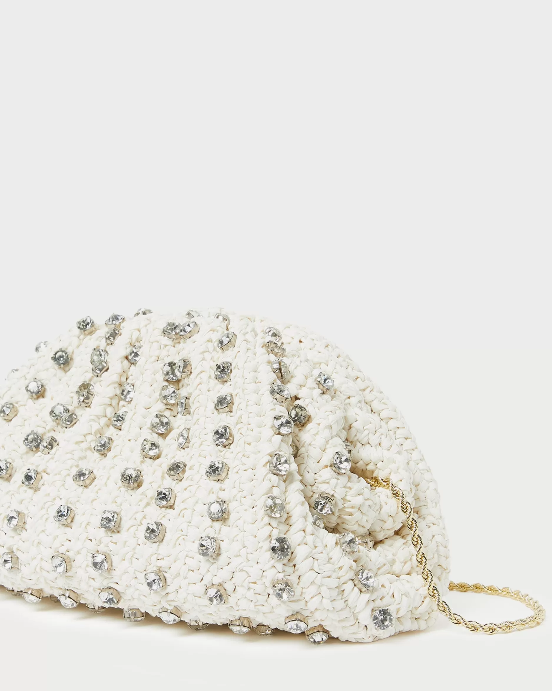 Loeffler Randall Bailey White/Crystal Dome Clutch