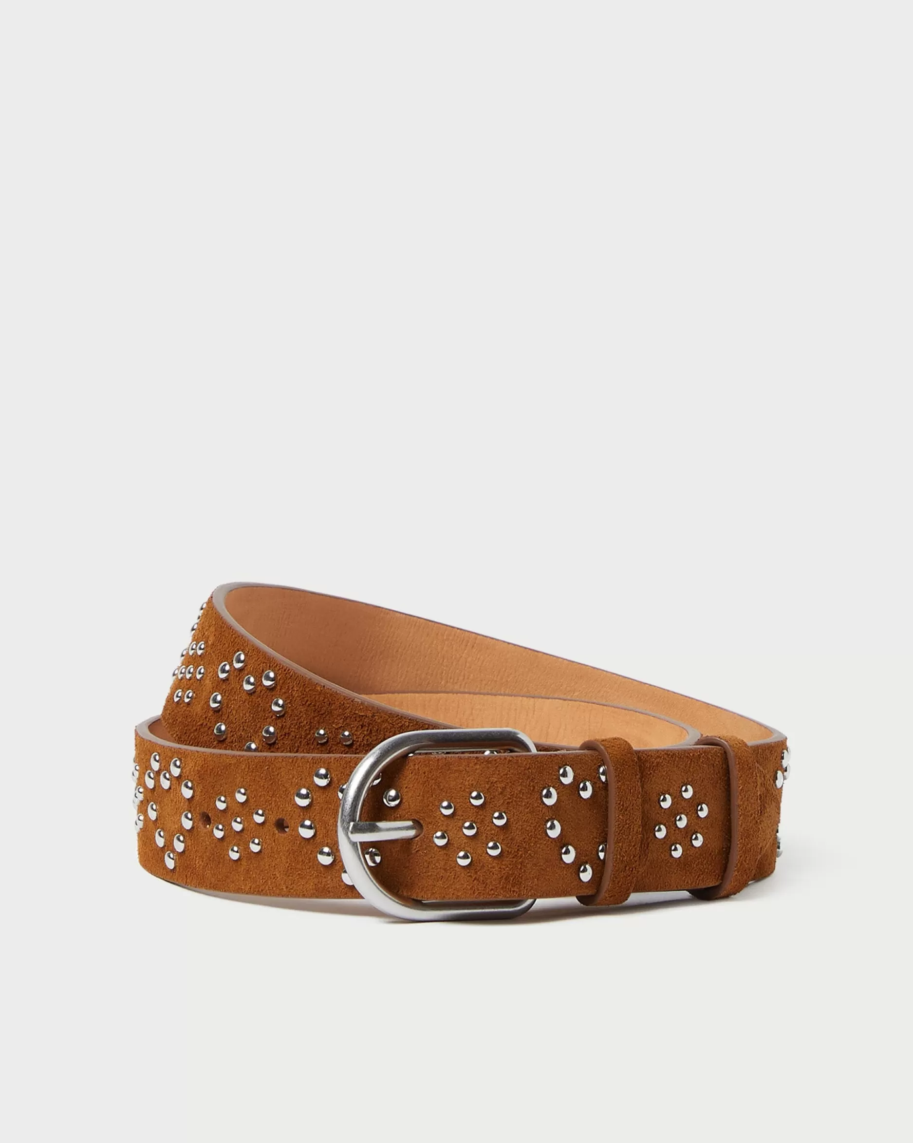 Loeffler Randall Beckett Cacao Suede Studded Belt