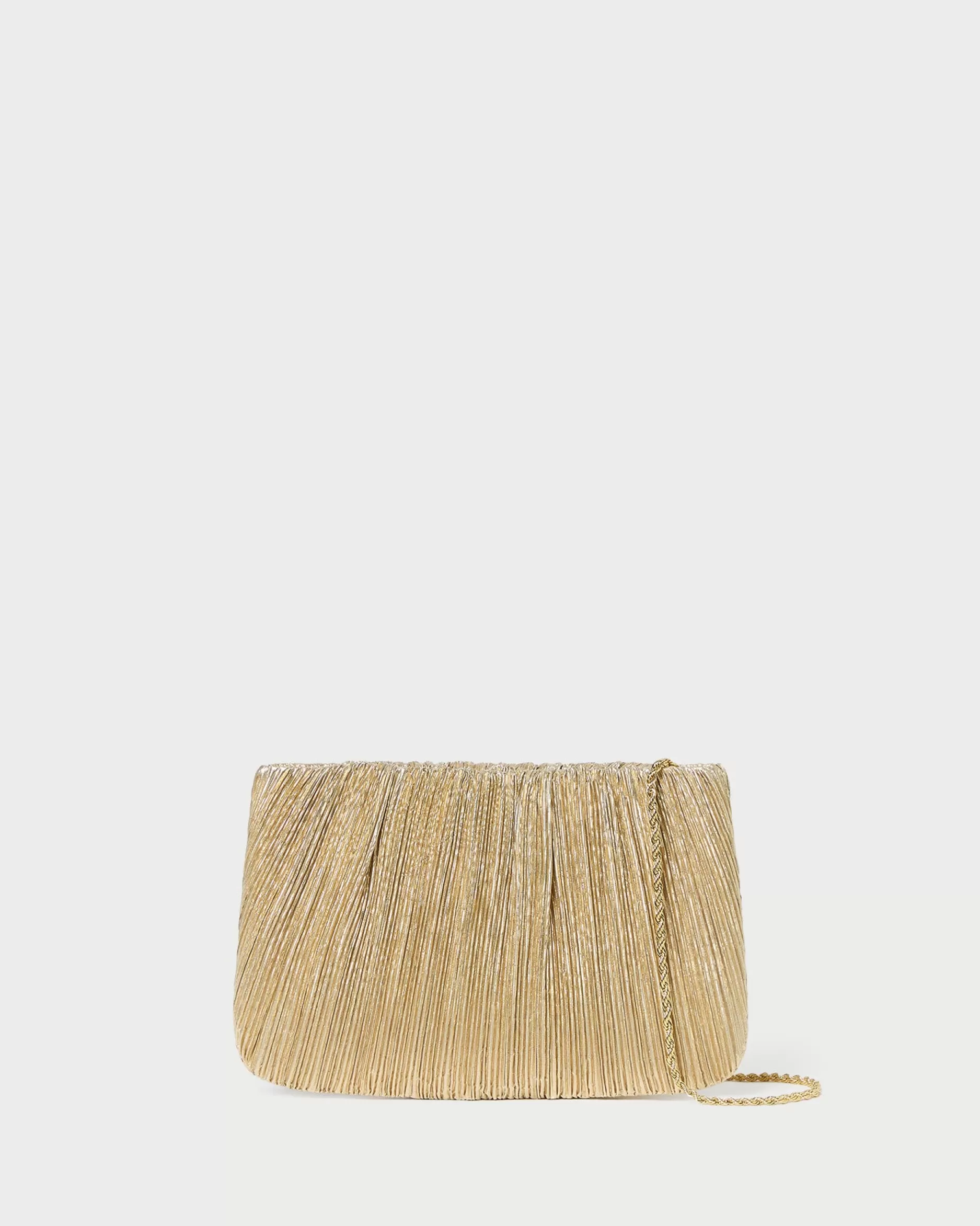 Loeffler Randall Brit Lamé Pleated Clutch