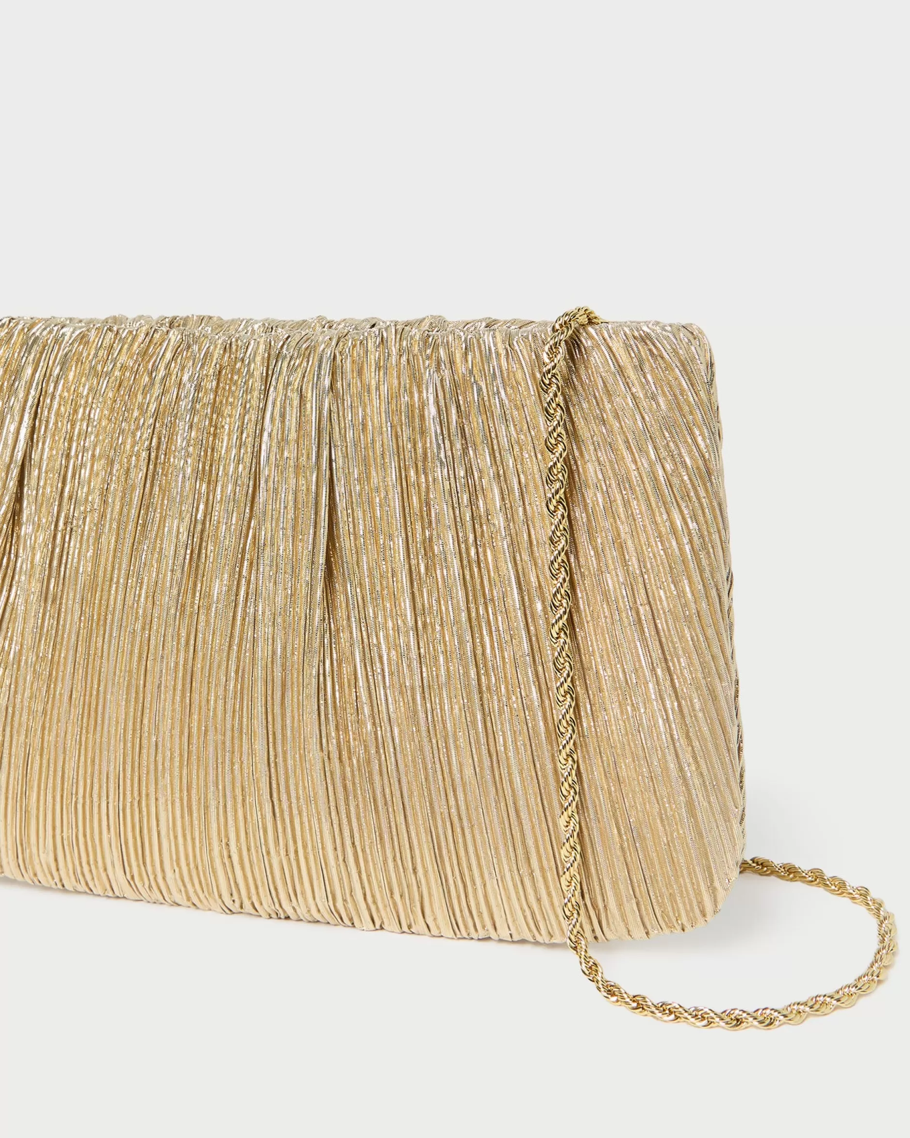 Loeffler Randall Brit Lamé Pleated Clutch