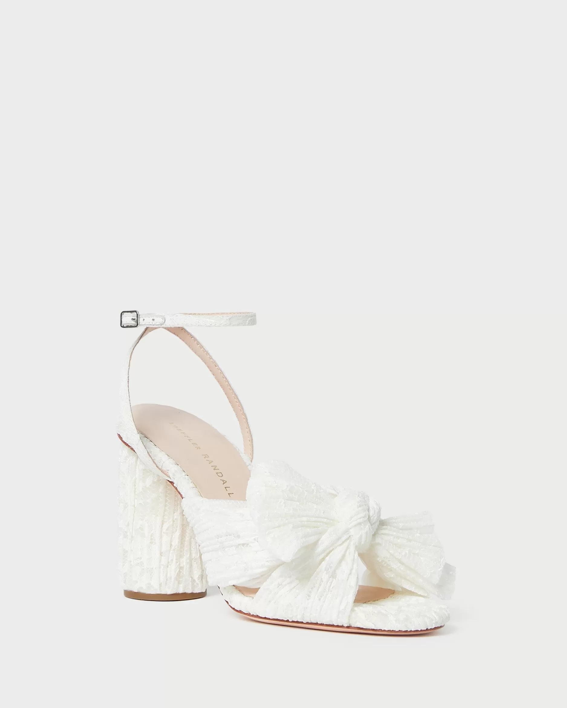 Loeffler Randall Camellia White Lace Bow Heel