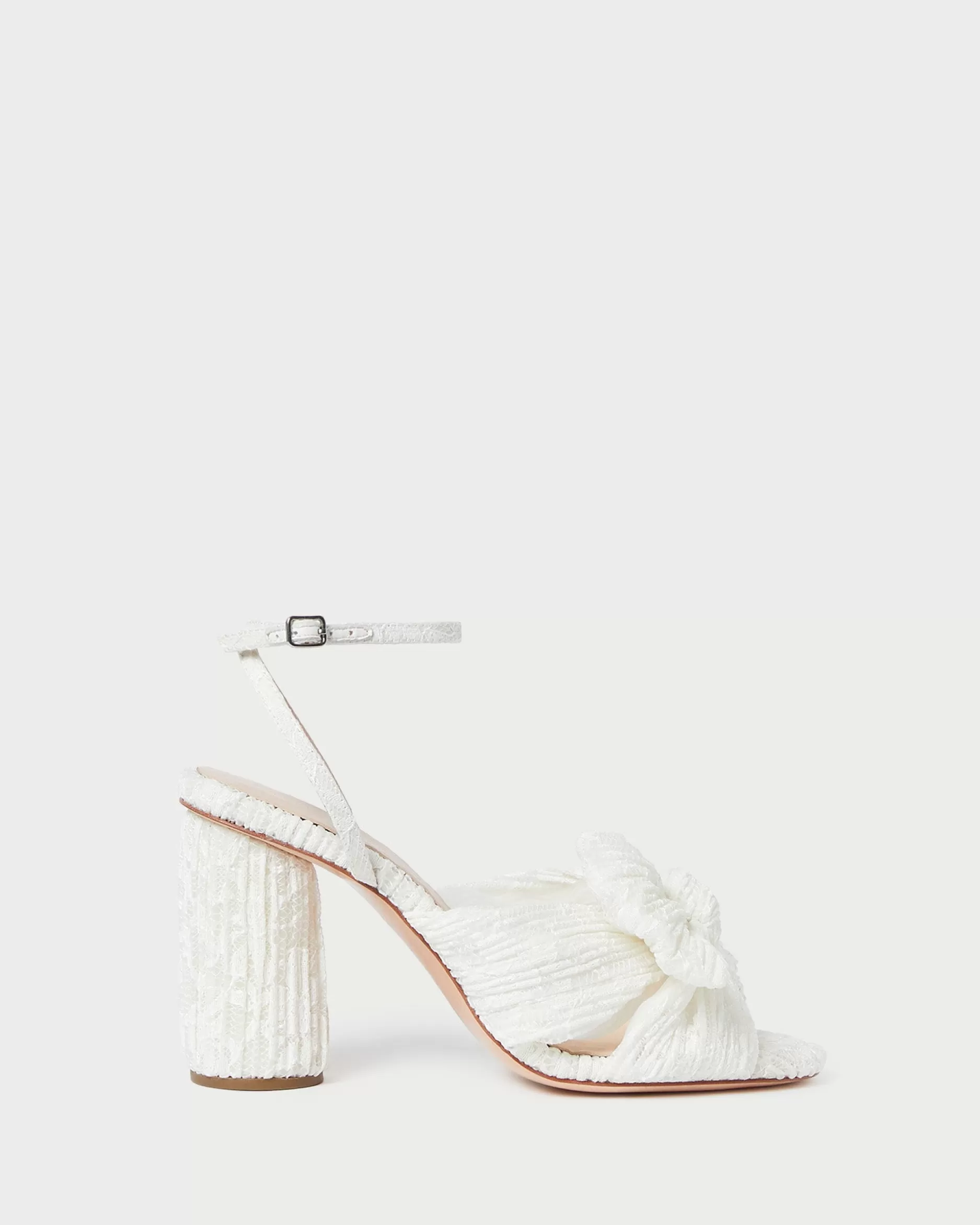 Loeffler Randall Camellia White Lace Bow Heel