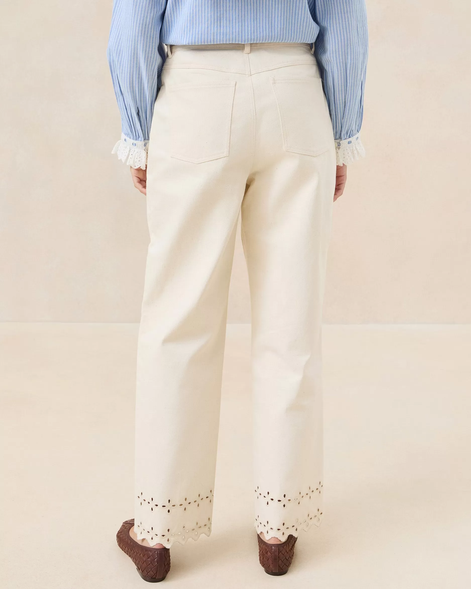 Loeffler Randall Demi Natural Embroidered Pant