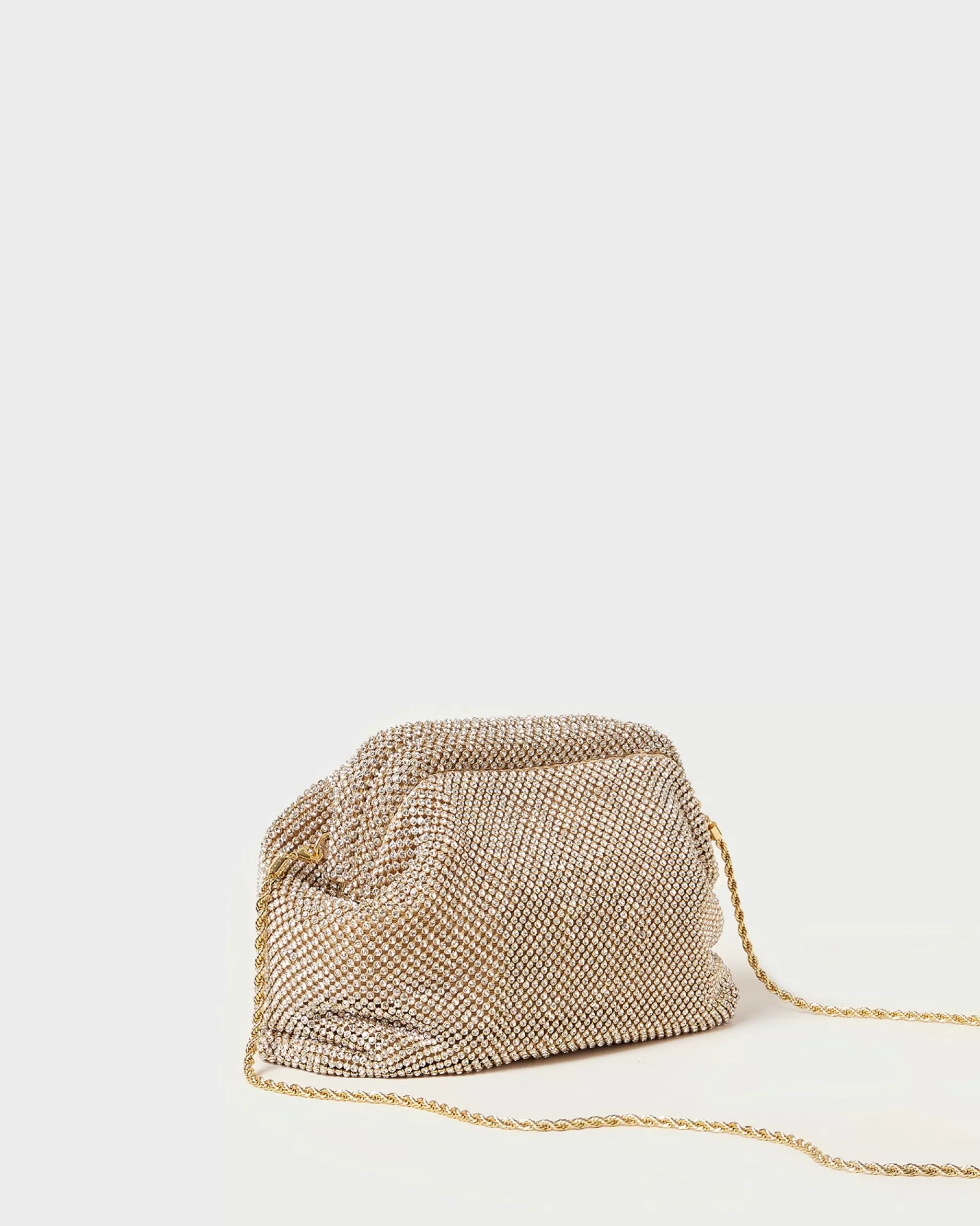 Loeffler Randall Doreen Gold Diamanté Frame Pouch