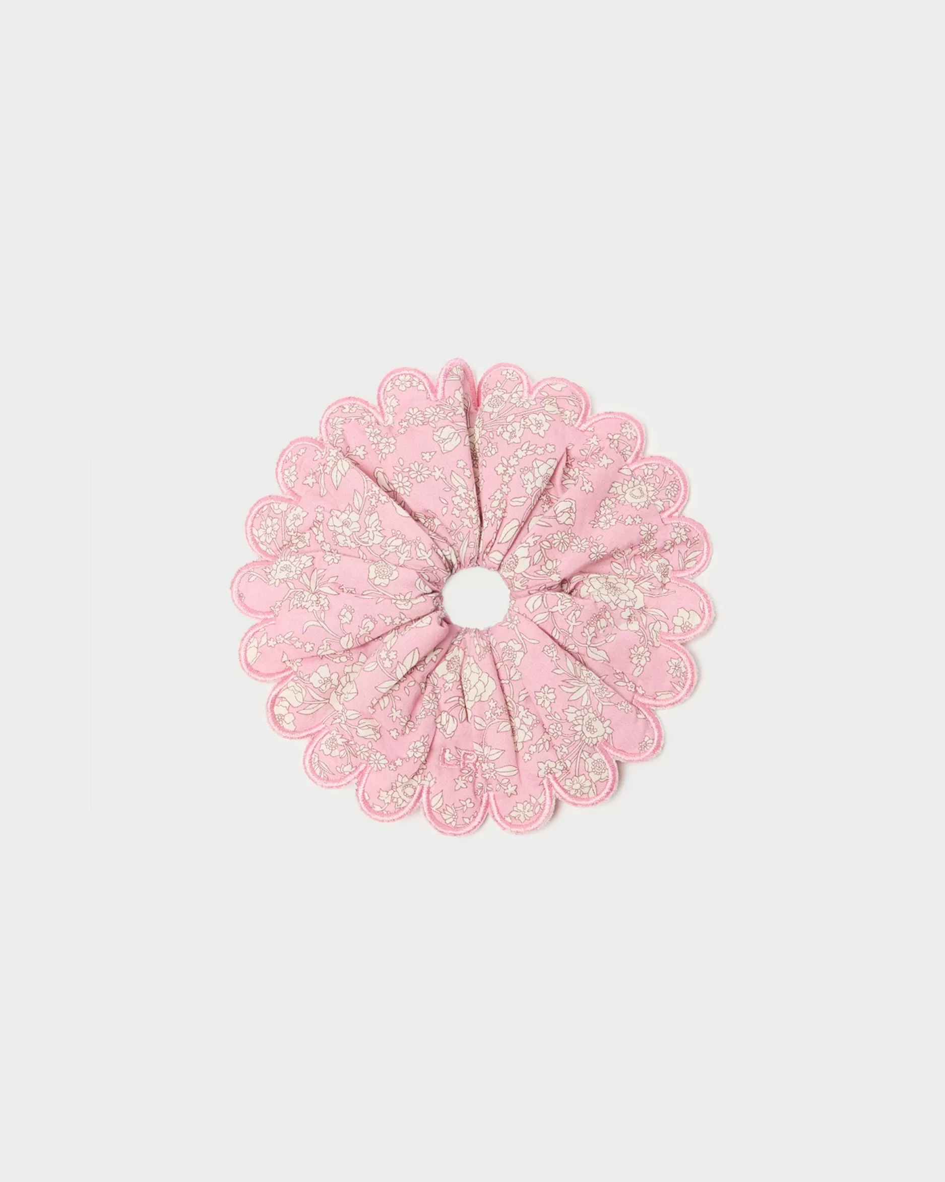 Loeffler Randall Frankie Pink Floral Scallop Scrunchie