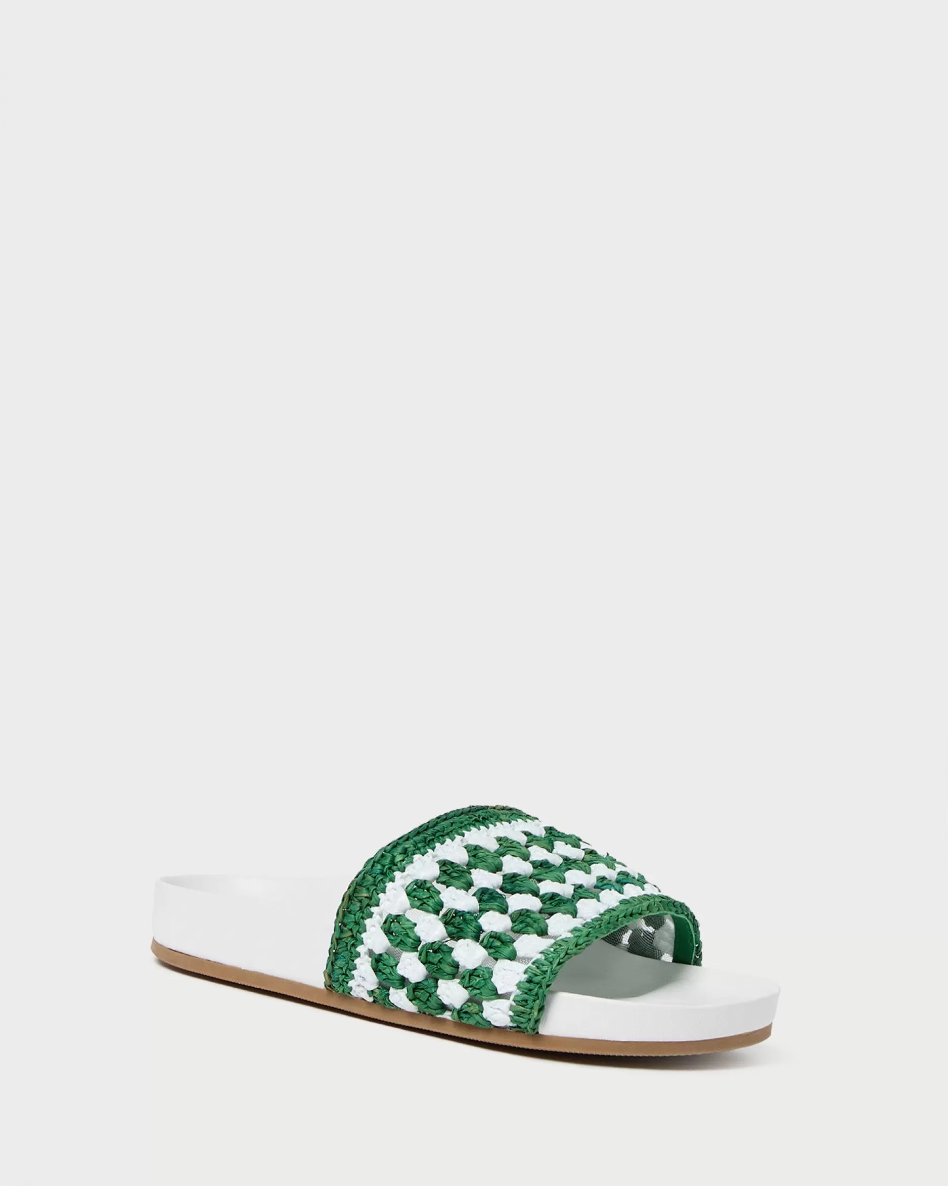 Loeffler Randall Henri Green/White Crochet Raffia Sandal