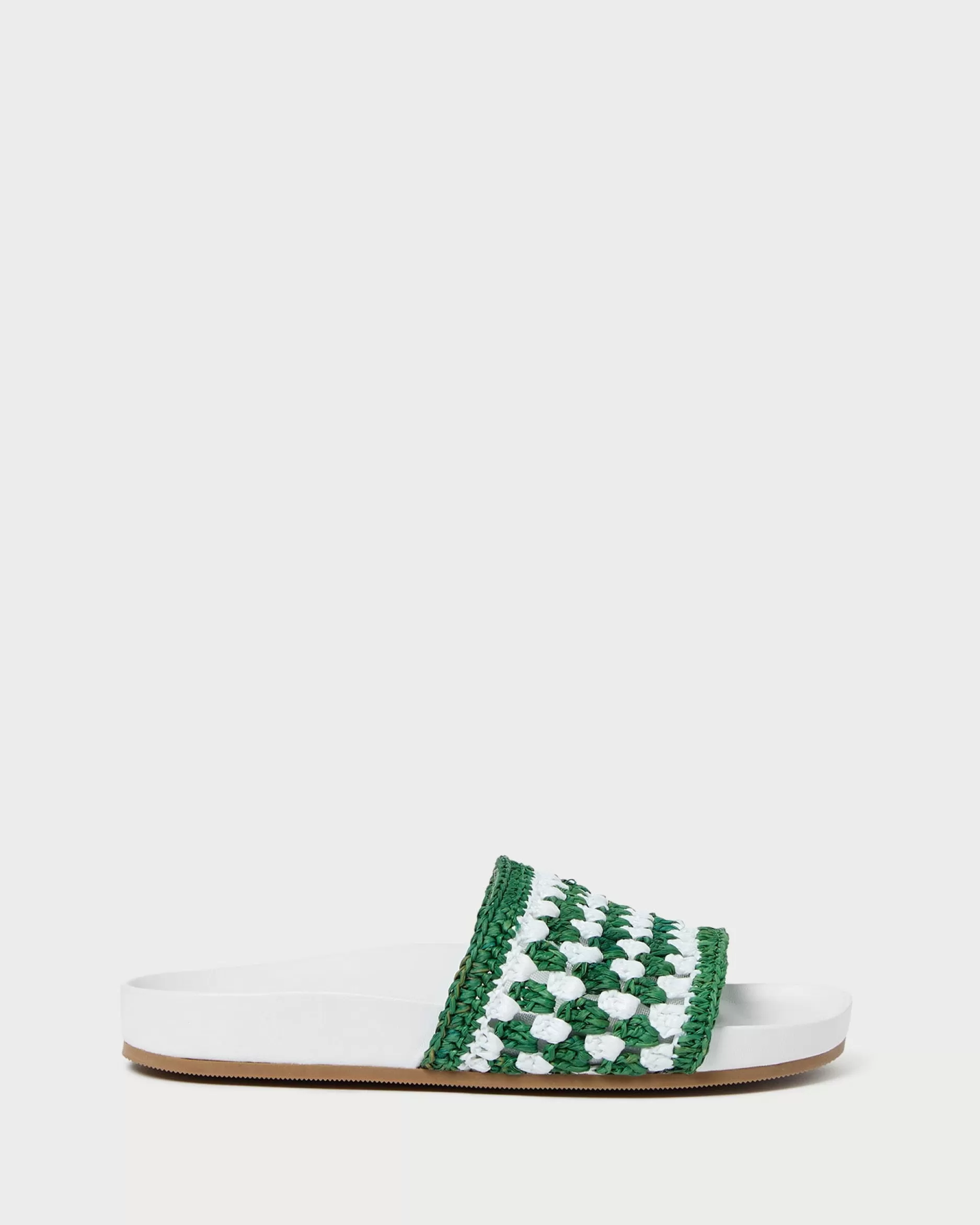 Loeffler Randall Henri Green/White Crochet Raffia Sandal