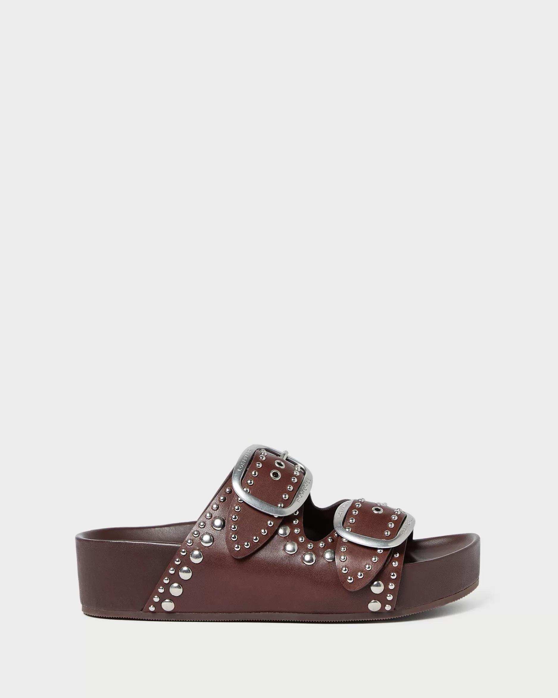 Loeffler Randall Jack Espresso Leather Studded Sandal