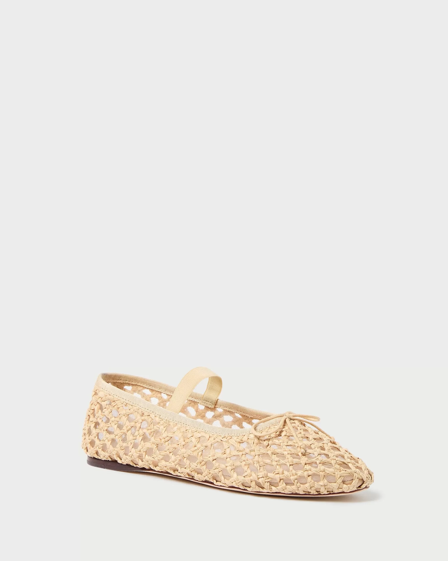 Loeffler Randall Leonie Natural Crochet Ballet Flat