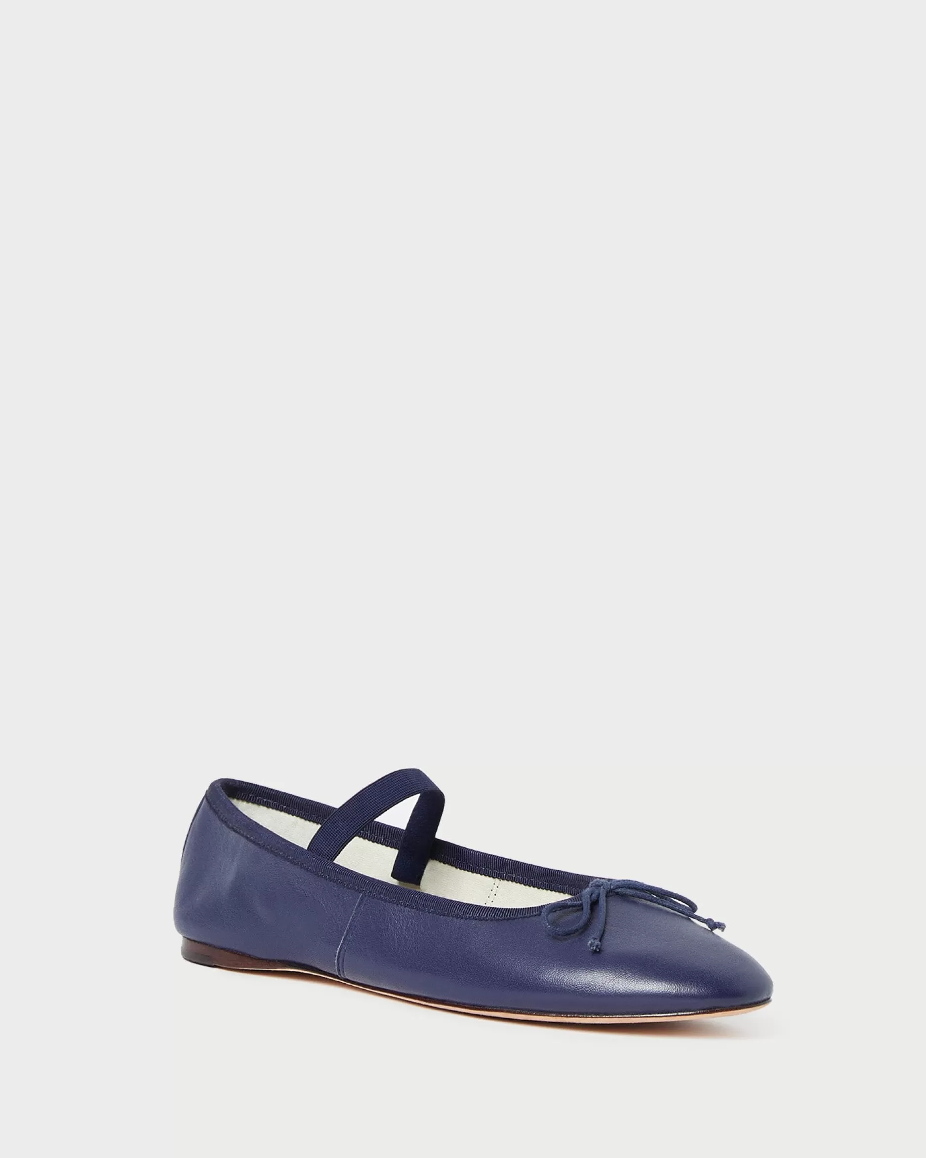 Loeffler Randall Leonie Navy Leather Ballet Flat