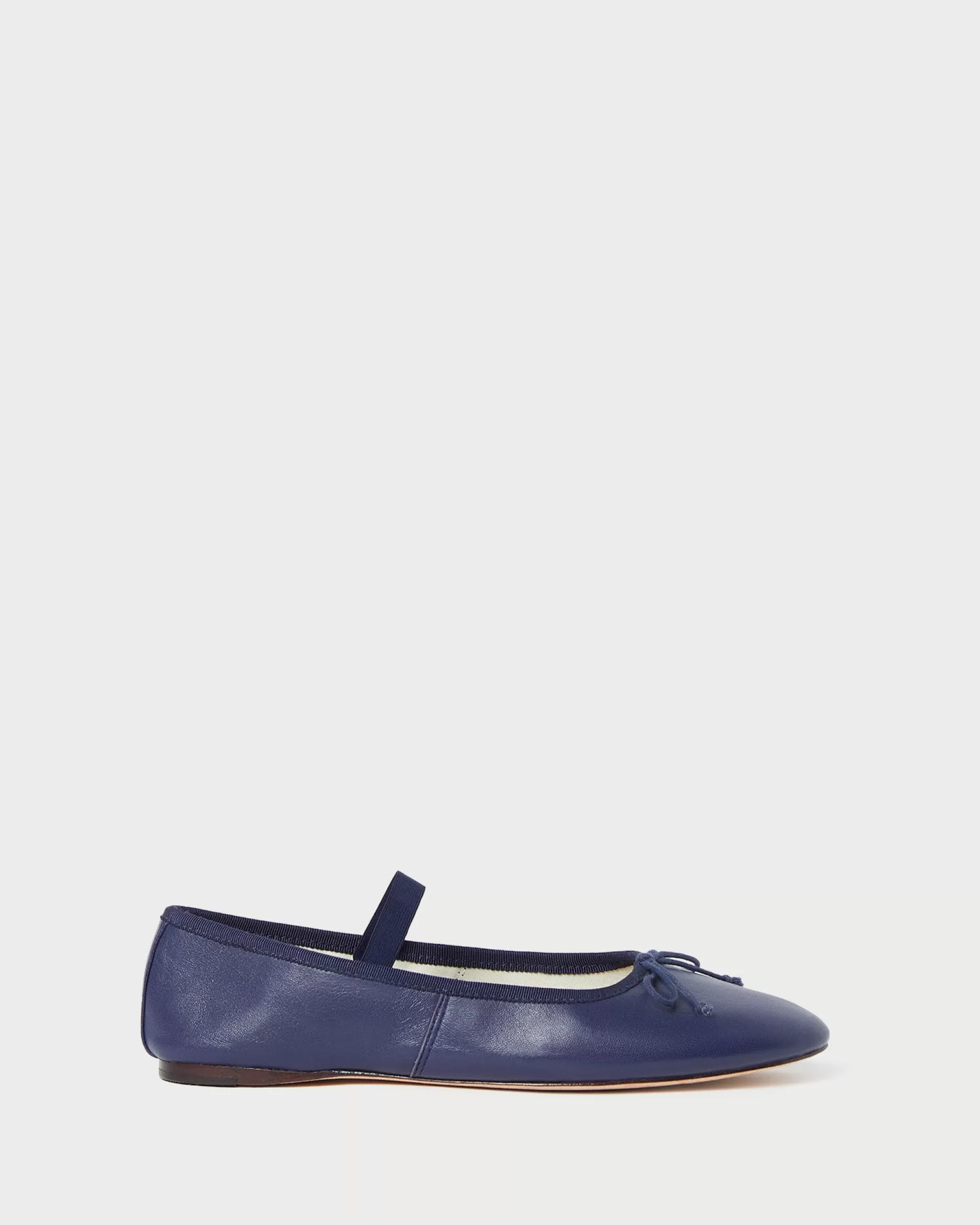 Loeffler Randall Leonie Navy Leather Ballet Flat