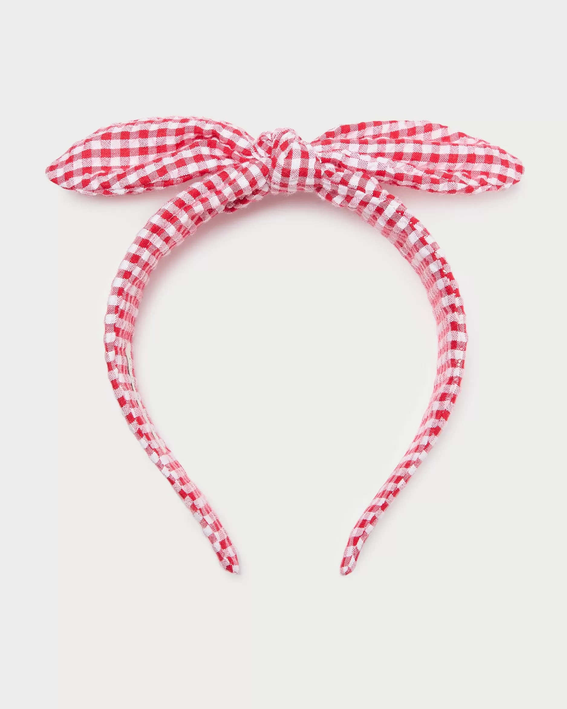 Loeffler Randall Meadow Red Gingham Knot Headband