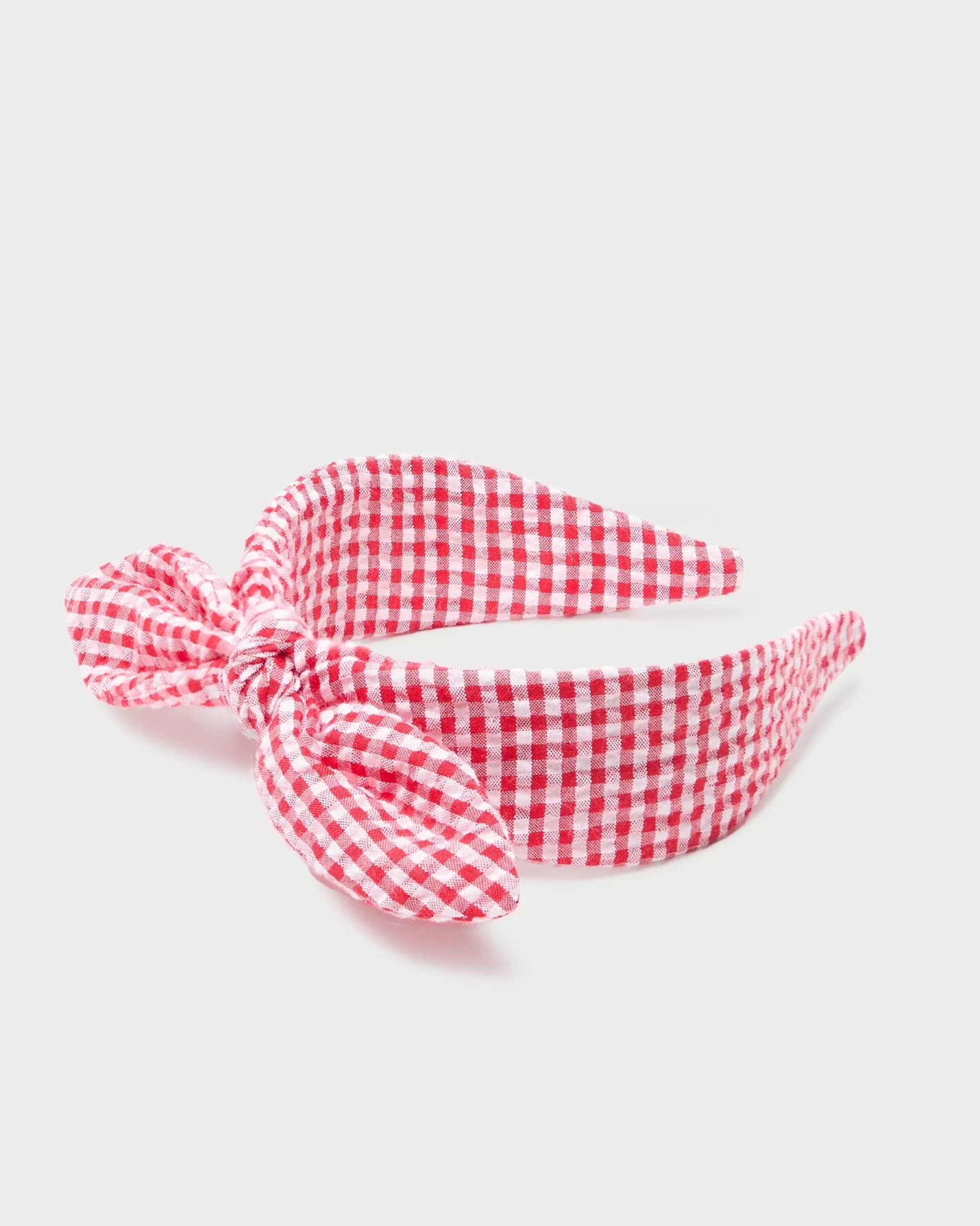 Loeffler Randall Meadow Red Gingham Knot Headband