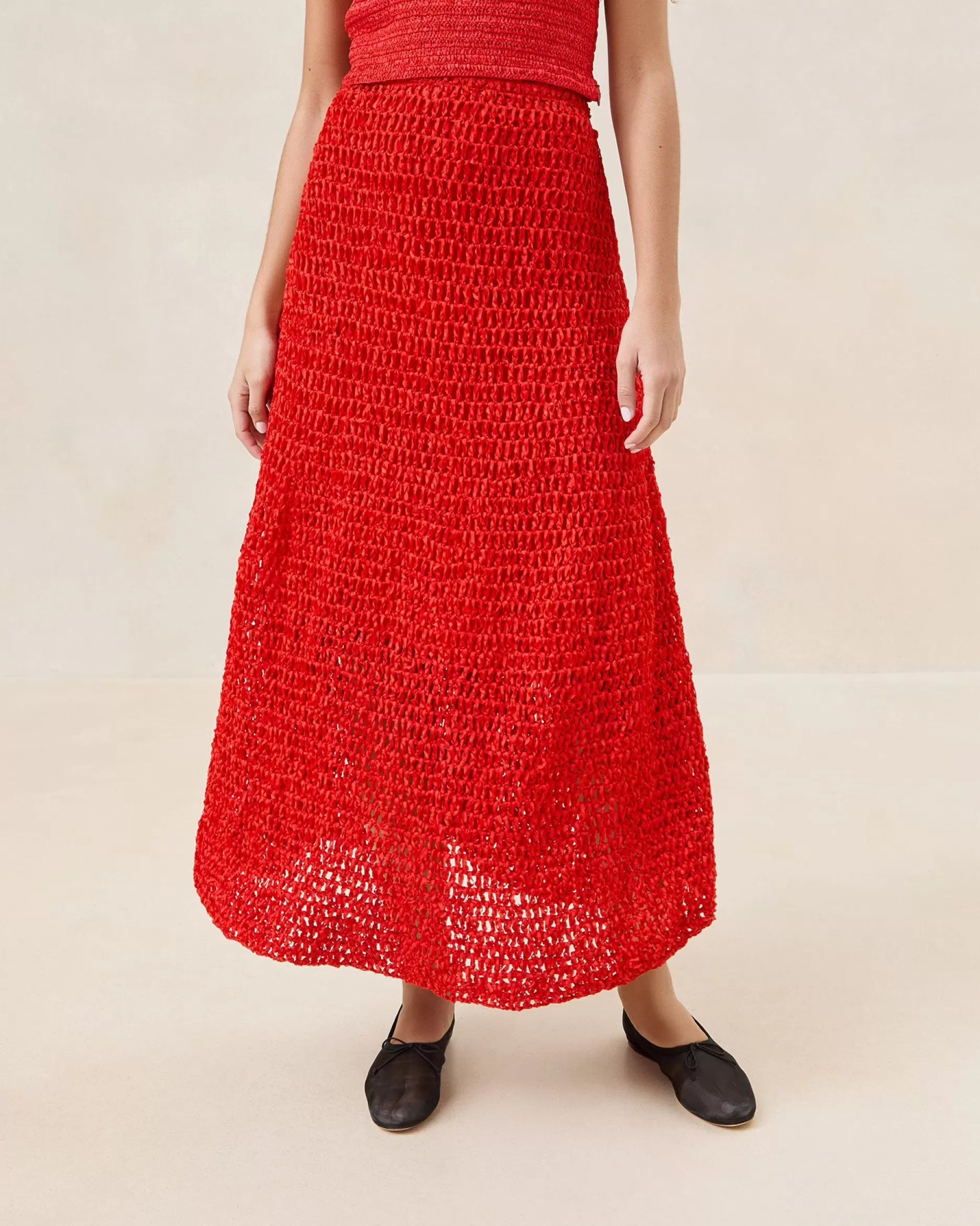 Loeffler Randall Meredith Poppy Woven Ribbon Skirt