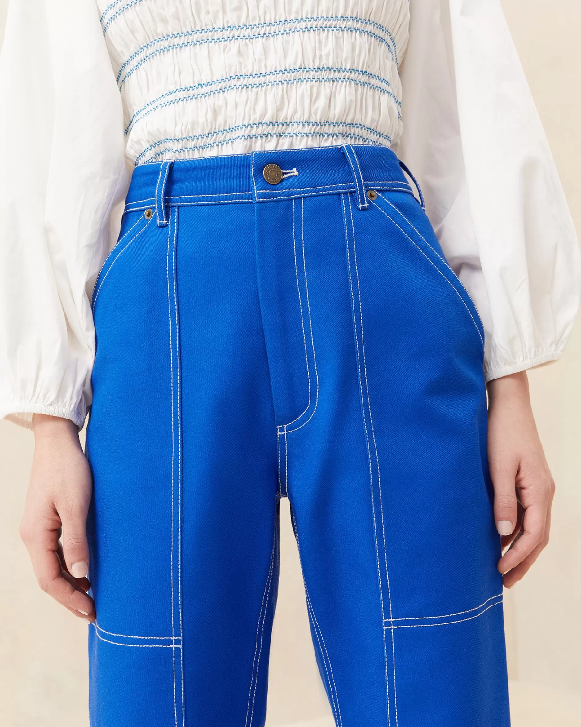 Loeffler Randall Molly Blue Denim Carpenter Pant