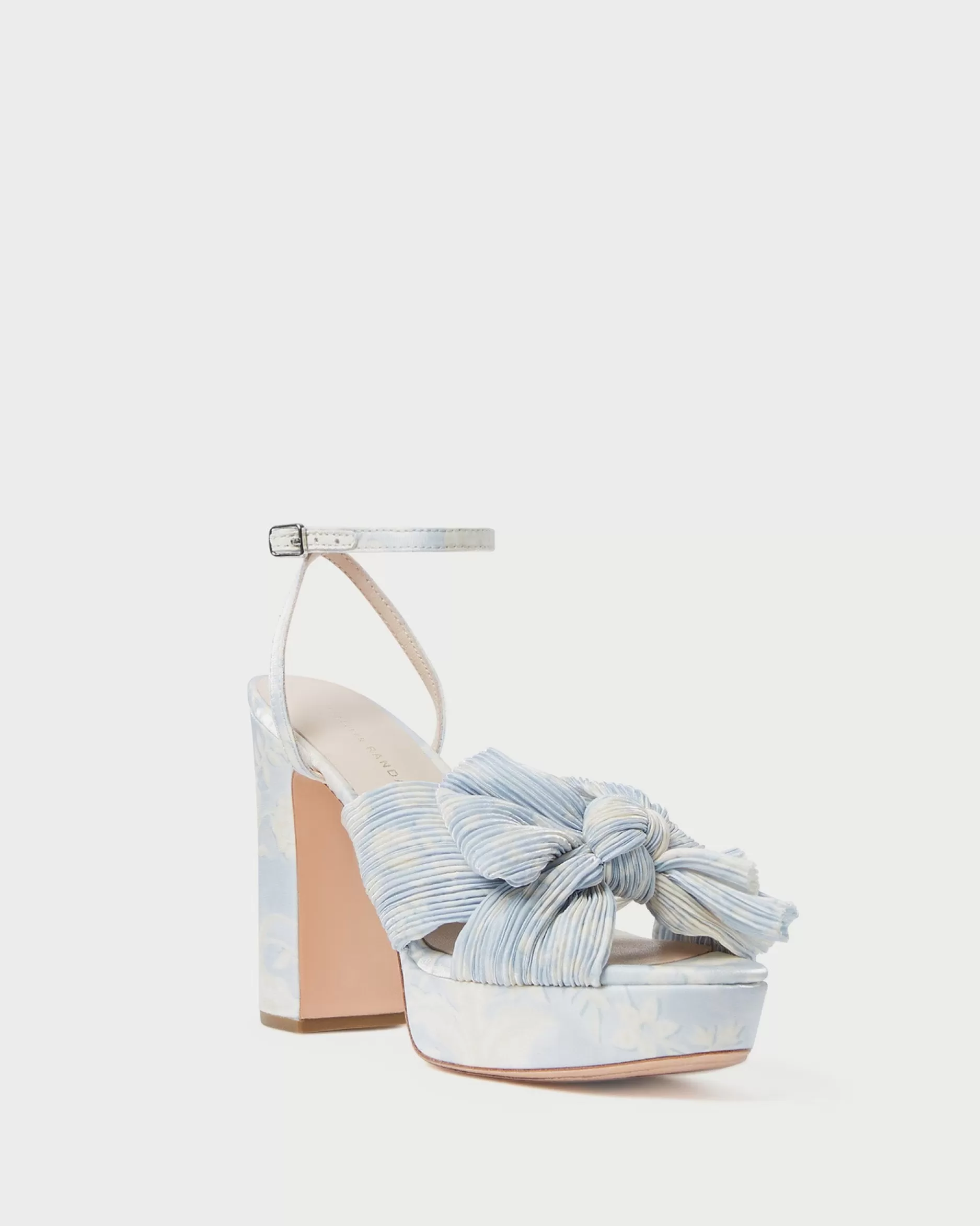 Loeffler Randall Natalia Blue Floral Bow Heel