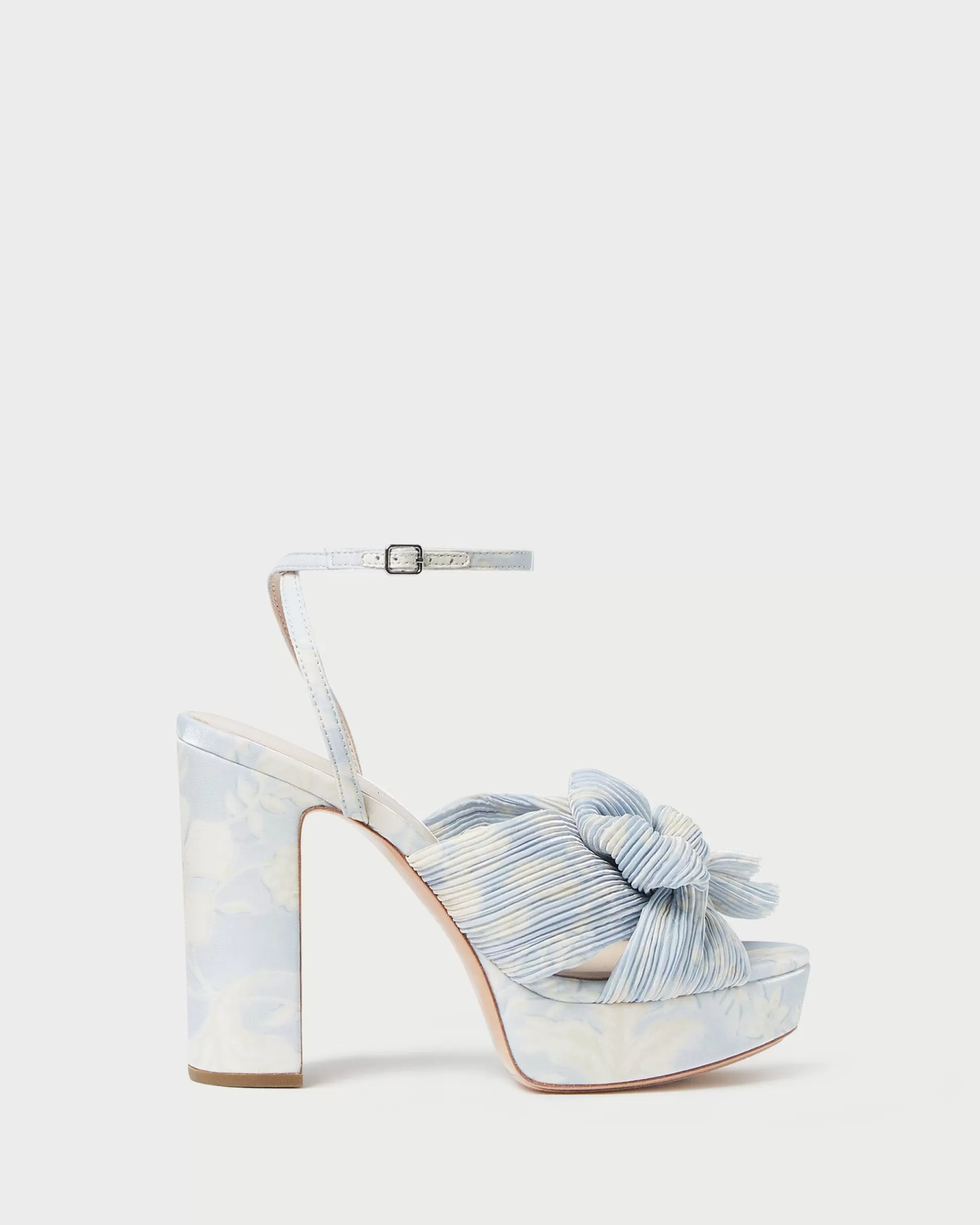 Loeffler Randall Natalia Blue Floral Bow Heel