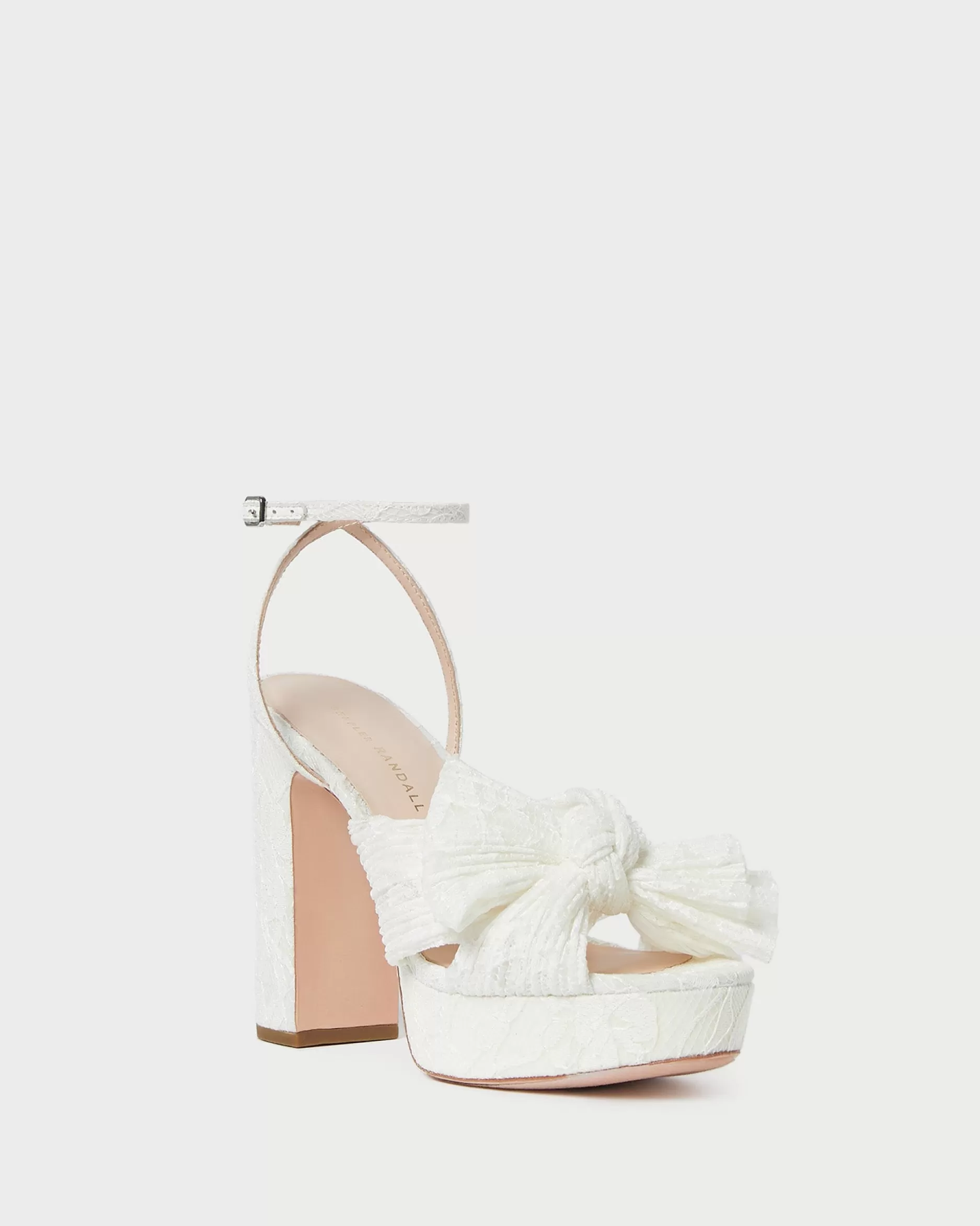 Loeffler Randall Natalia White Lace Bow Heel