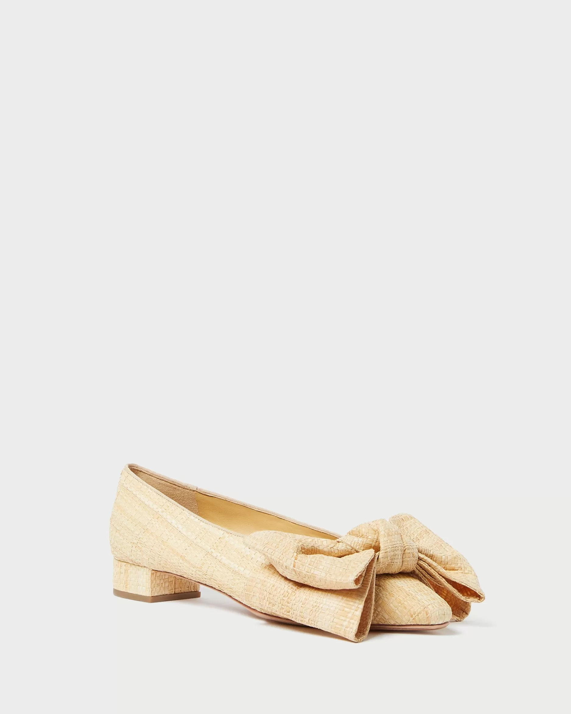 Loeffler Randall Noa Natural Raffia Bow Flat