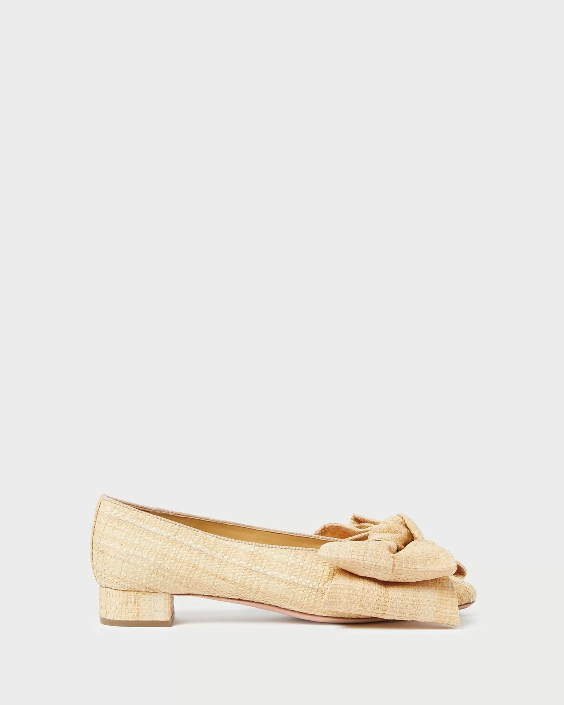 Loeffler Randall Noa Natural Raffia Bow Flat