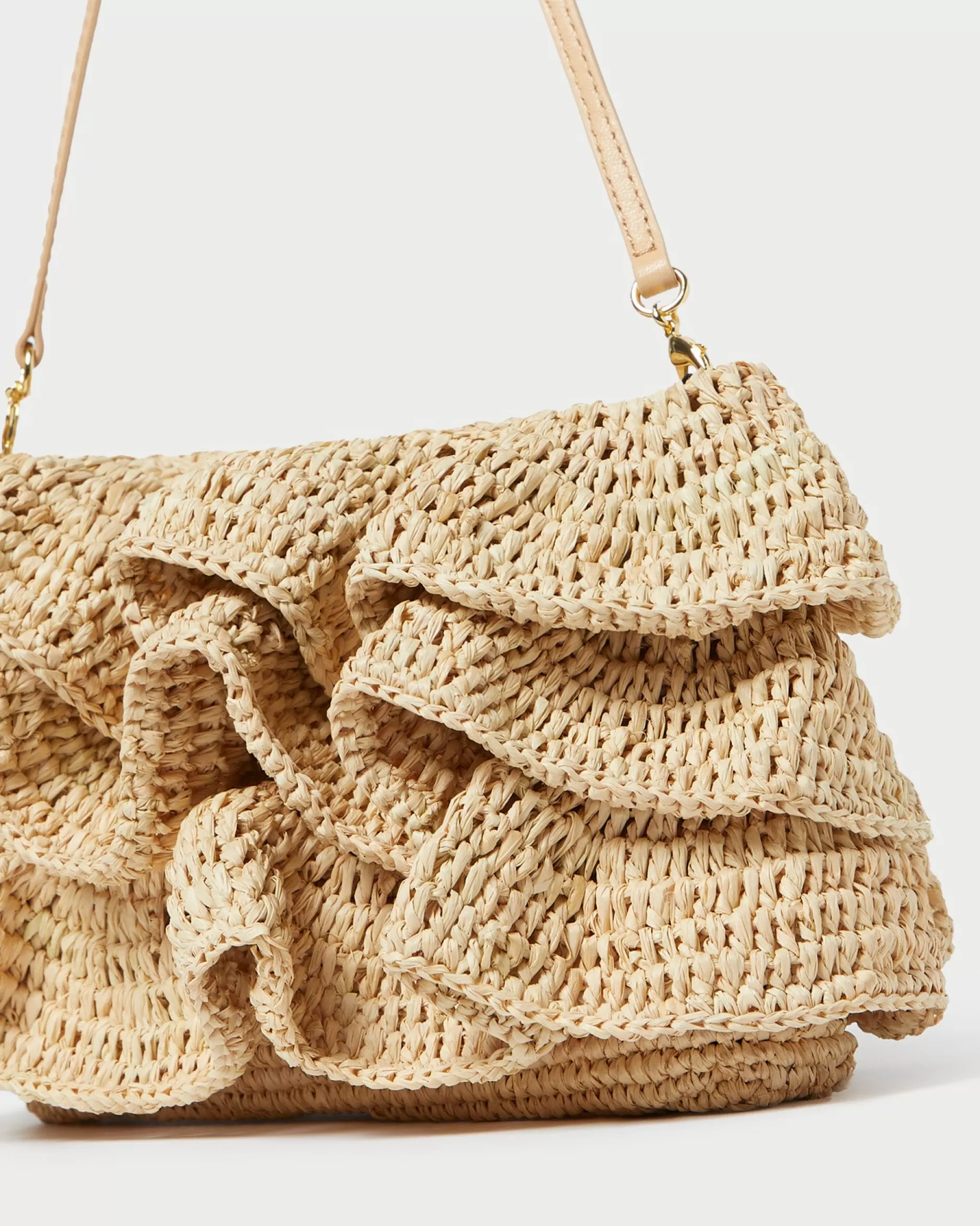 Loeffler Randall Odette Natural Ruffle Clutch