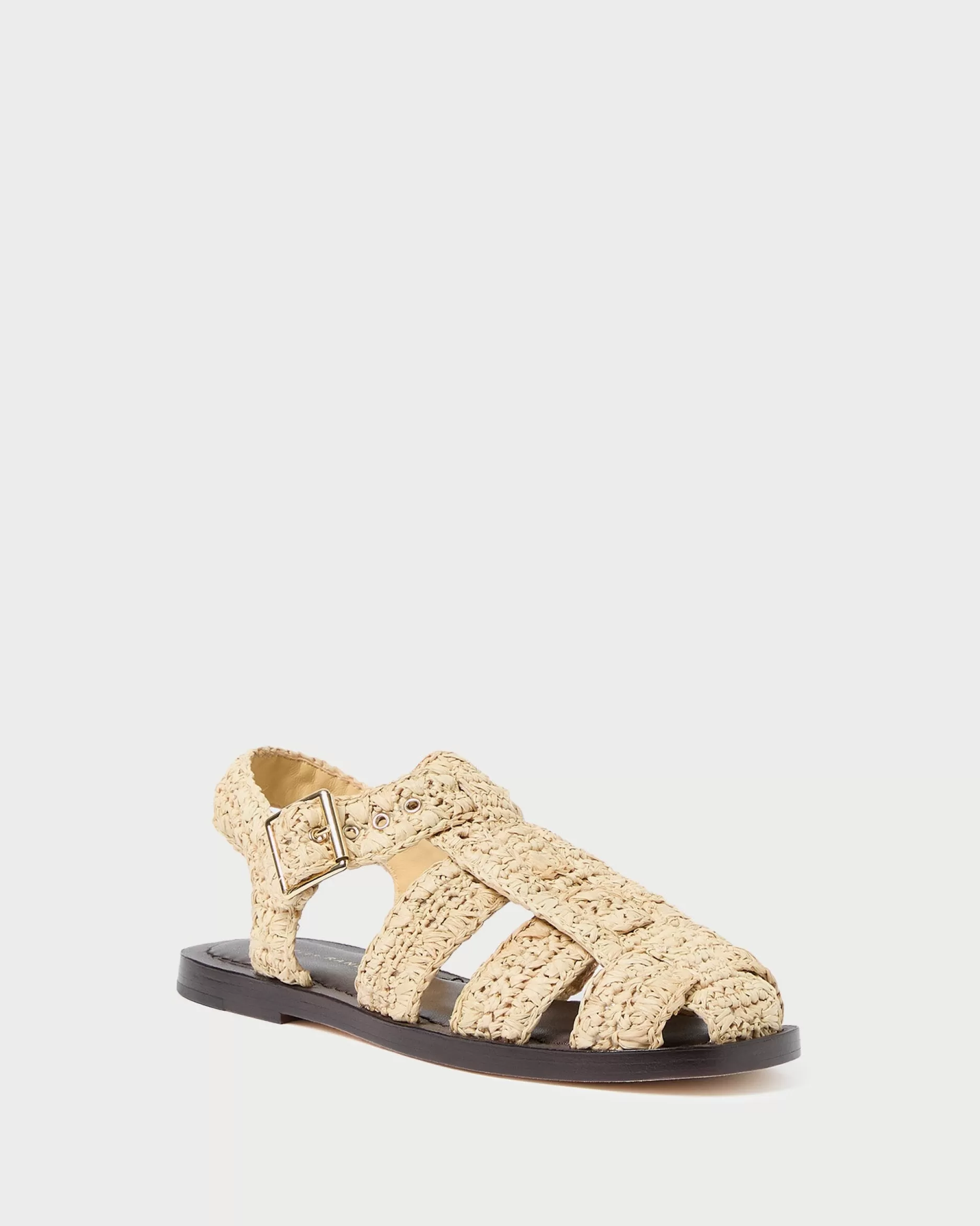 Loeffler Randall Sawyer Natural Crochet Caged Sandal