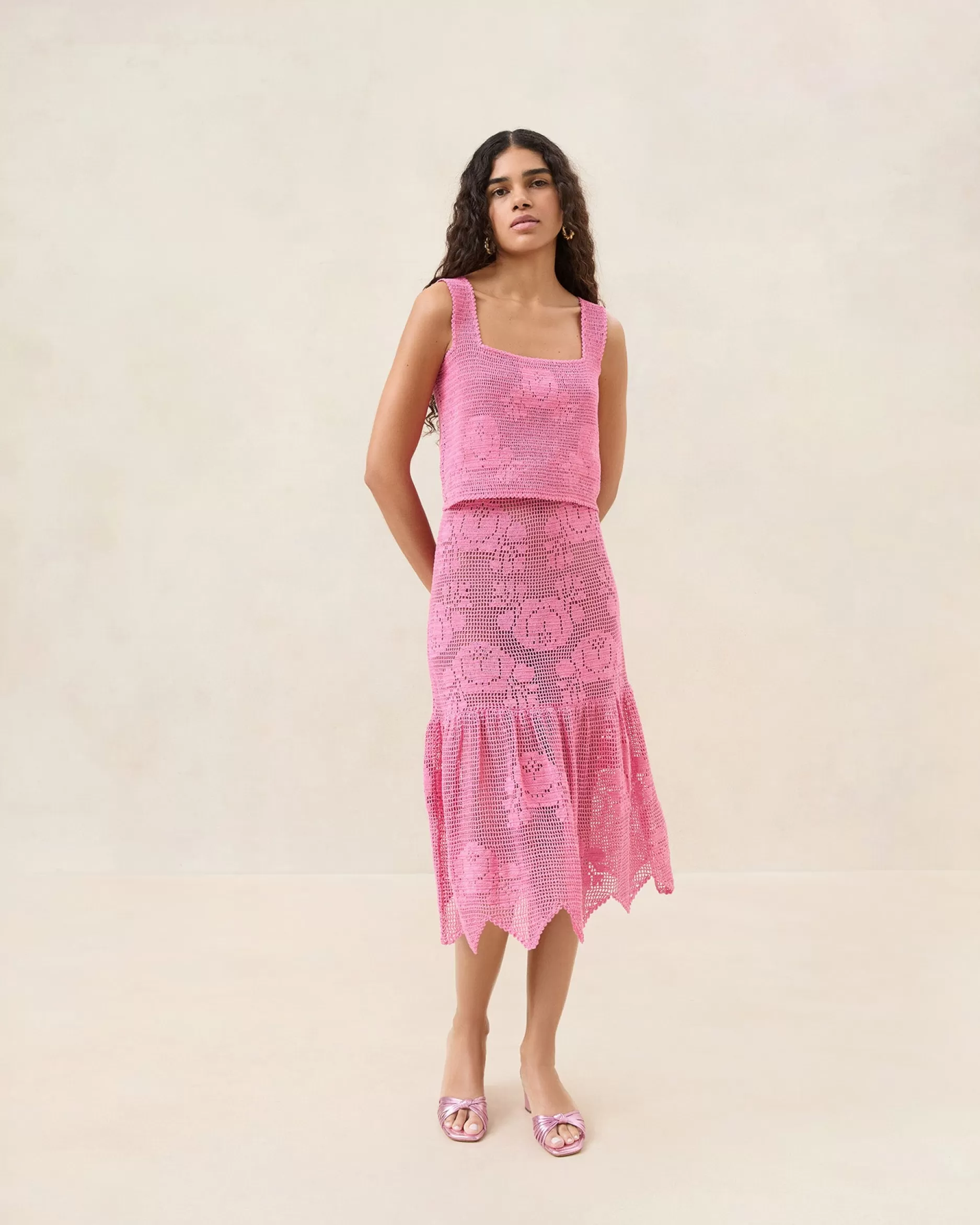 Loeffler Randall Sullivan Rose Crochet Skirt