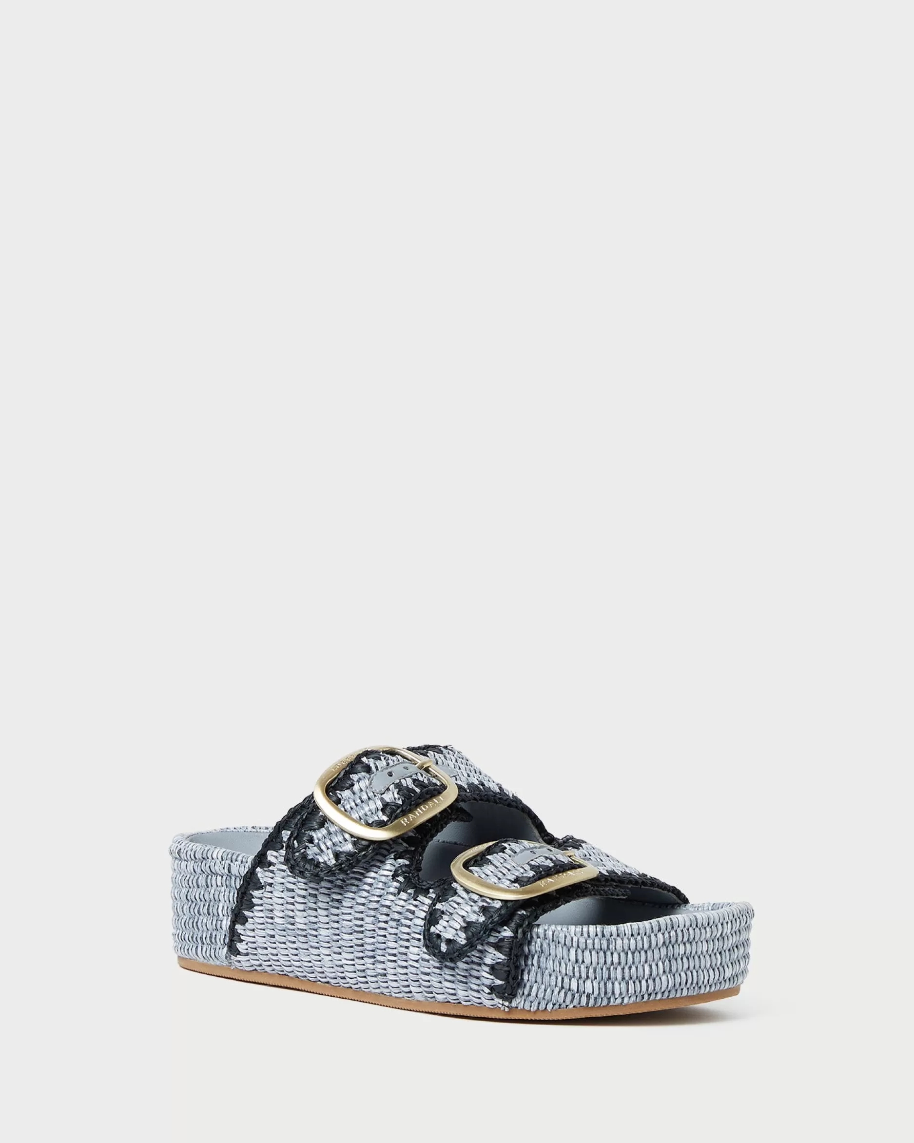 Loeffler Randall Theo Blue Raffia Footbed Sandal