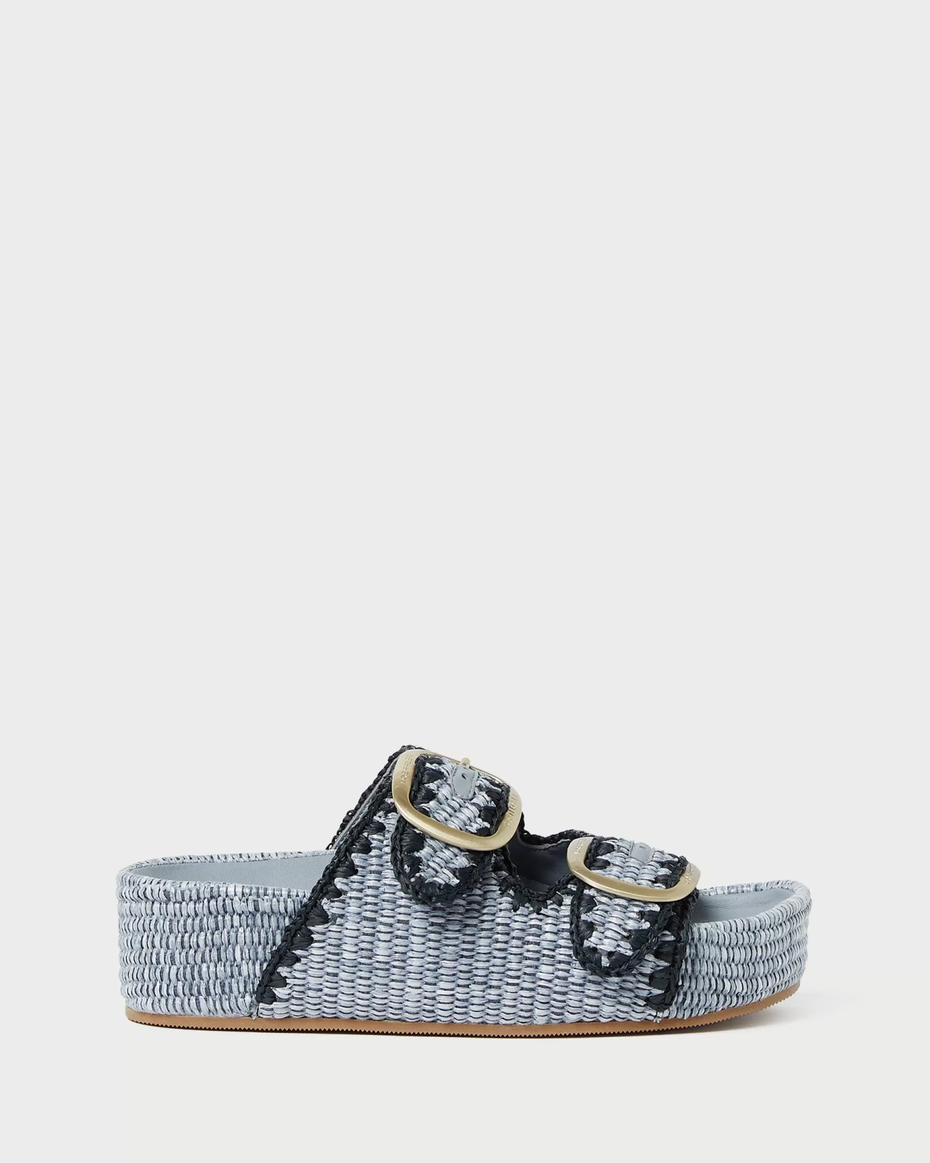 Loeffler Randall Theo Blue Raffia Footbed Sandal