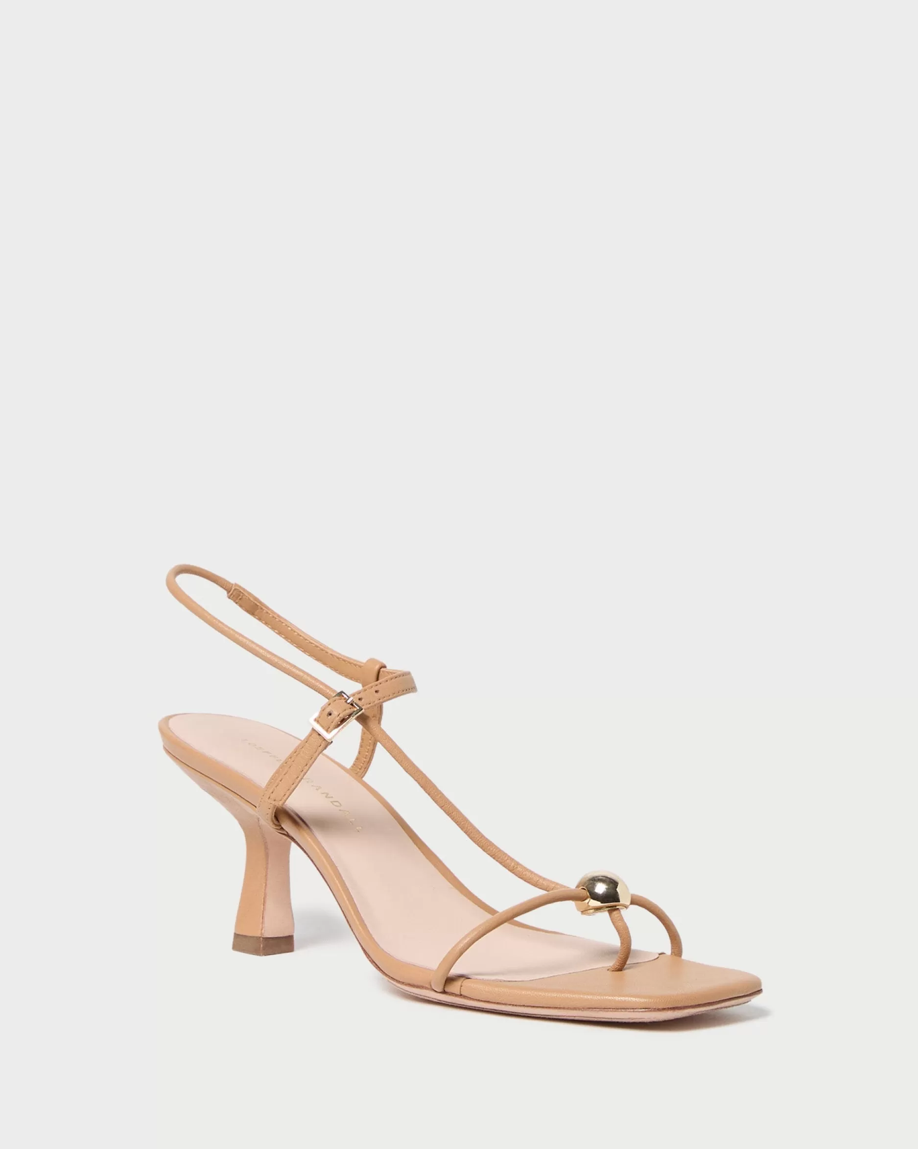 Loeffler Randall Triana Dune Leather Mid-Heel Sandal