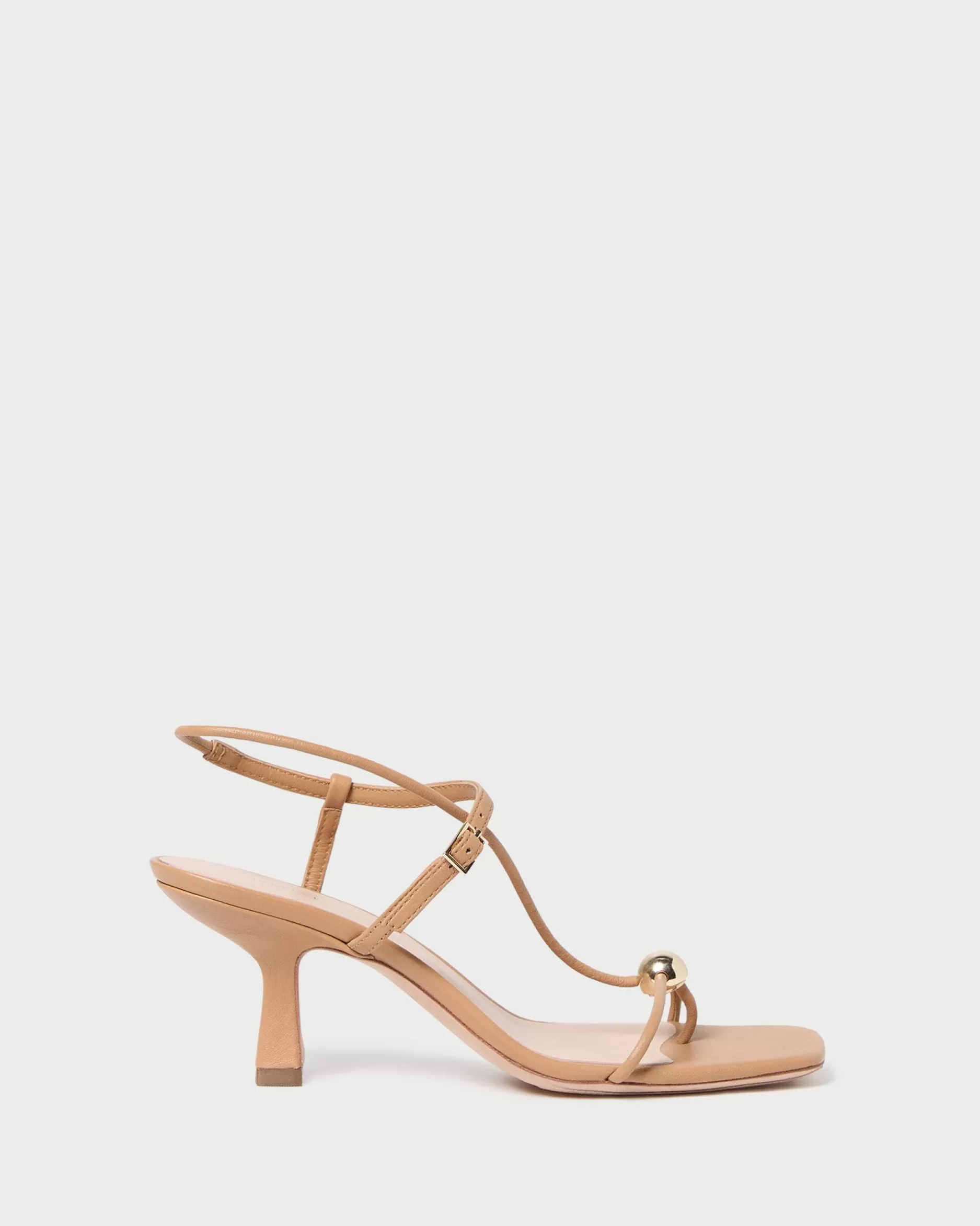 Loeffler Randall Triana Dune Leather Mid-Heel Sandal