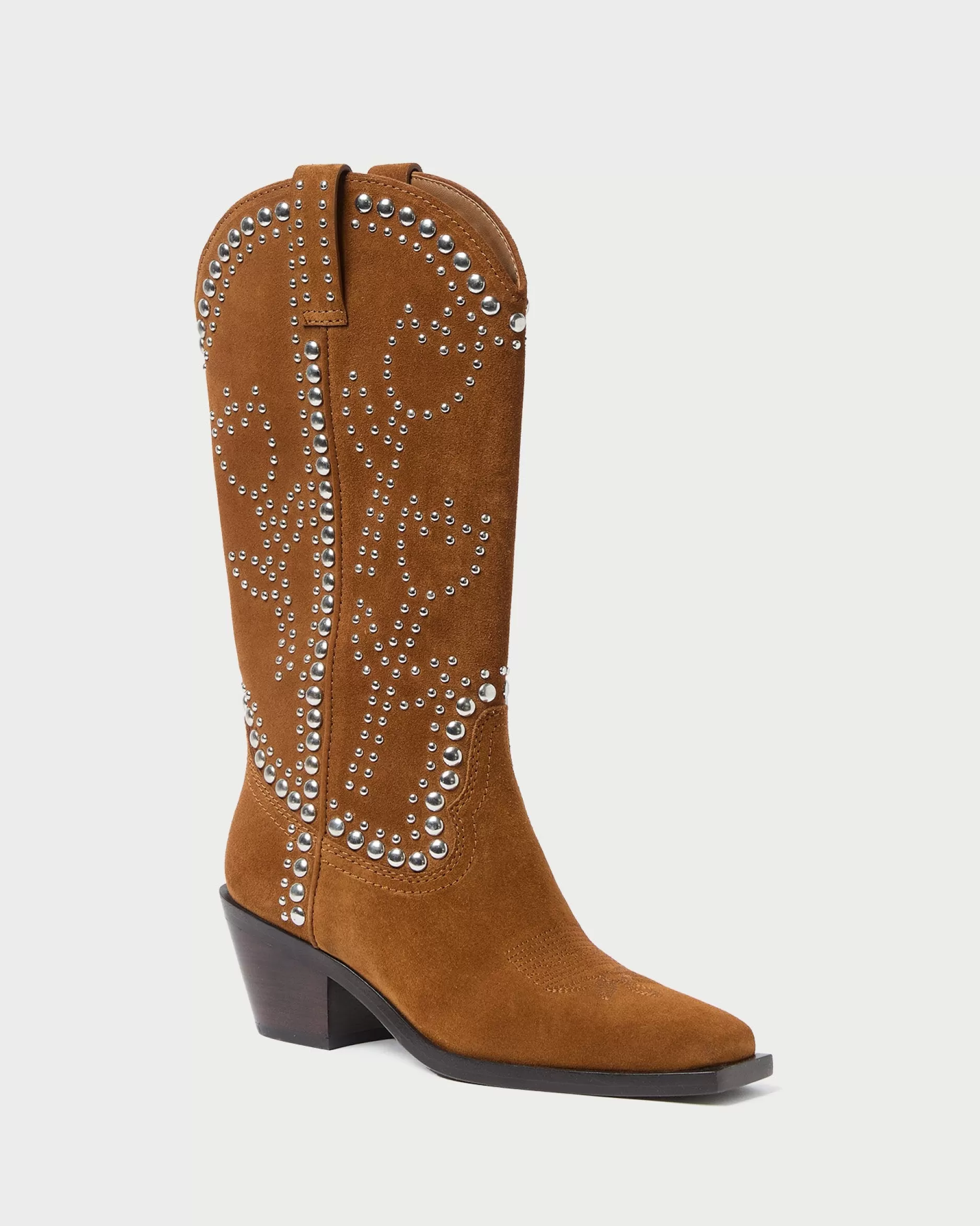 Loeffler Randall Wilder Cacao Studded Suede Boot